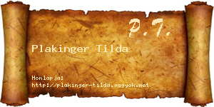 Plakinger Tilda névjegykártya